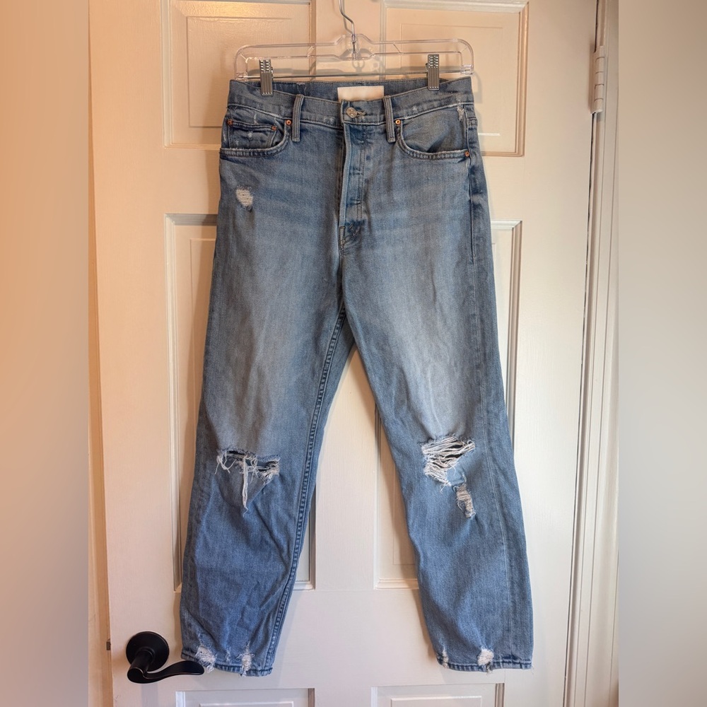 Mother Superior The Tomcat distressed jeans in the "The Confession" wash